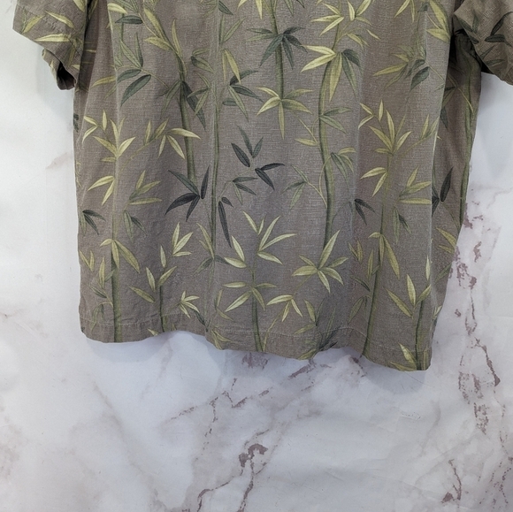 Jamaica Jaxx Shirt XL Men Silk Button Up Short Sleeve Bamboo Leaf Tropic… - Picture 9 of 15